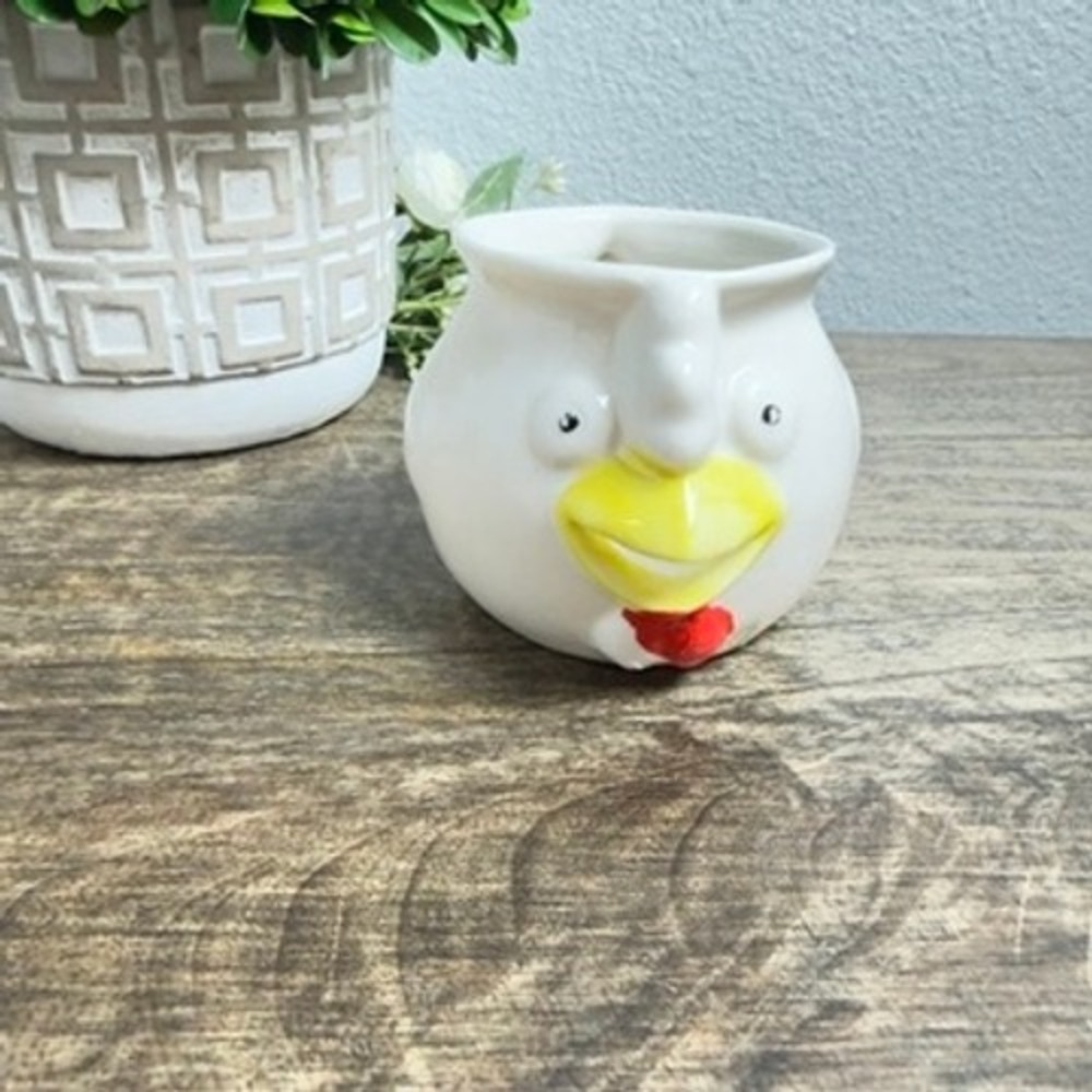 Vintage Ceramic Chicken Egg Separator Hen Rooster Kitsch Farmhouse Kitchen Decor
